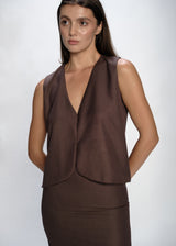 Sleeveless Blazer Top