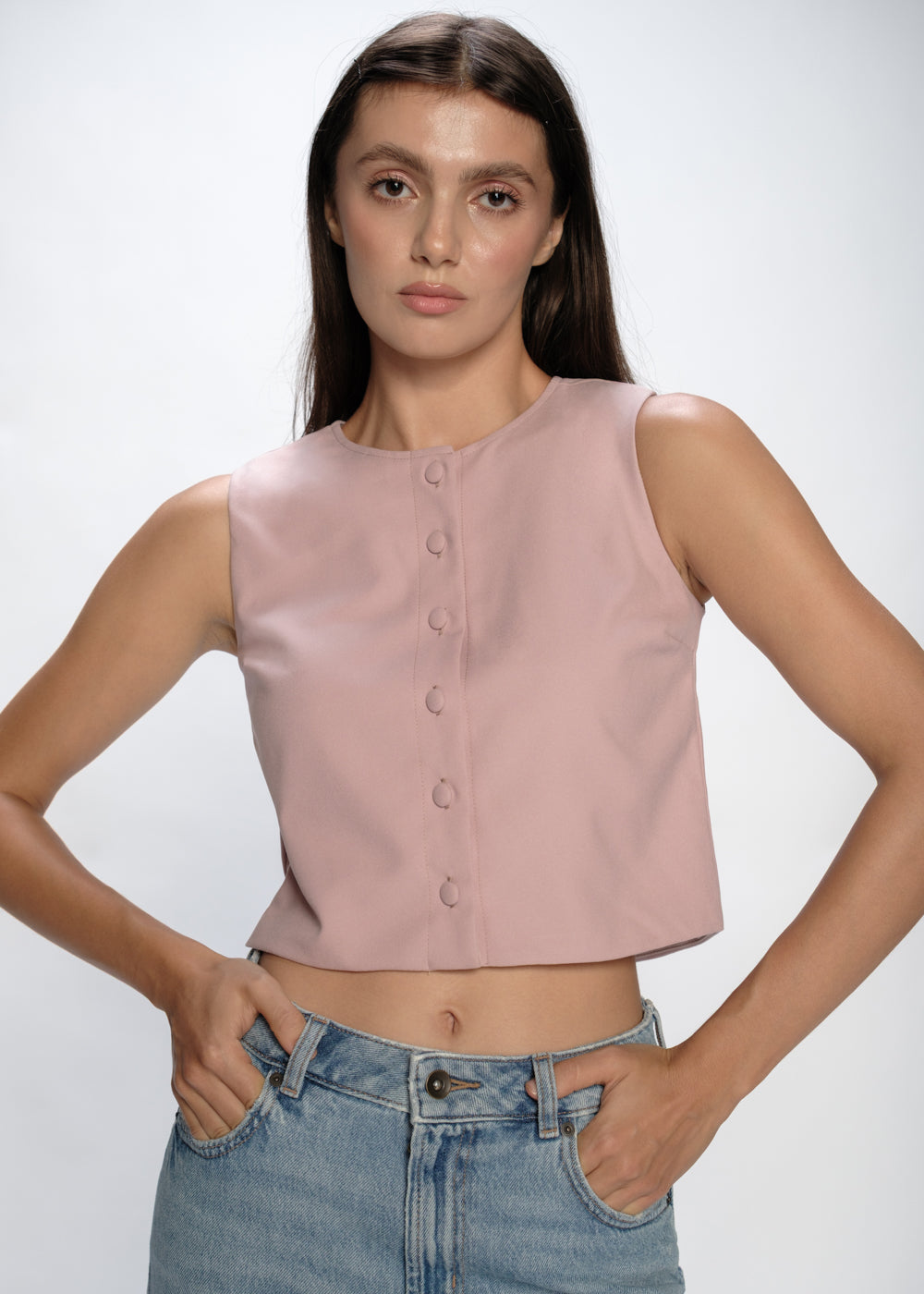 Button-Op Cropped  Top