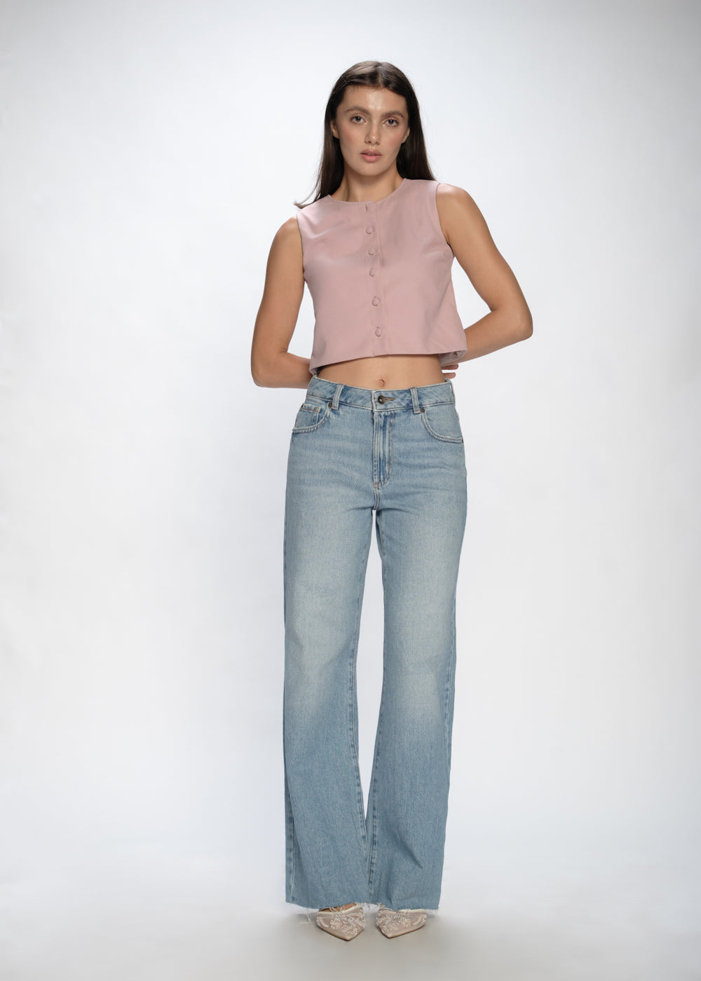 Button-Op Cropped  Top