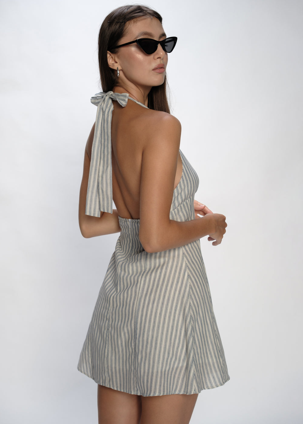 Striped Halter Mini Dress