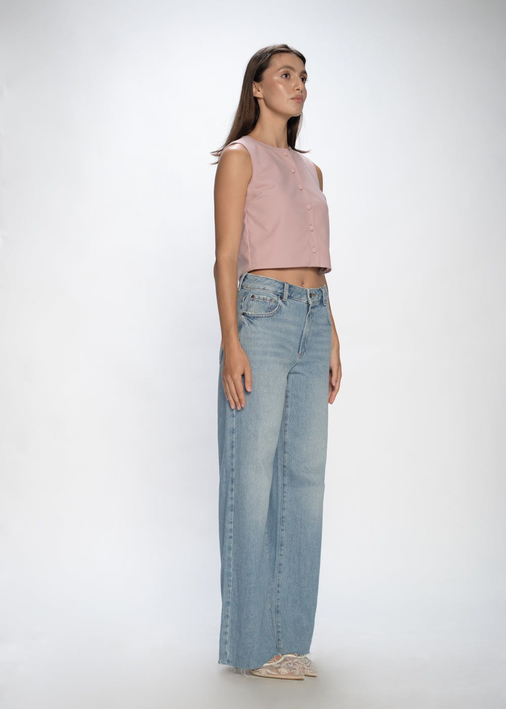 Button-Op Cropped  Top