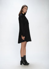 Cotton & Lace Mock-Neck Dress