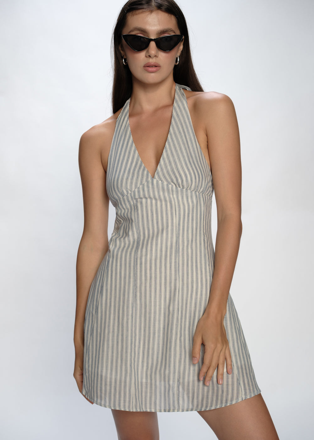 Striped Halter Mini Dress