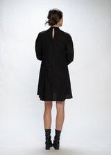 Cotton & Lace Mock-Neck Dress