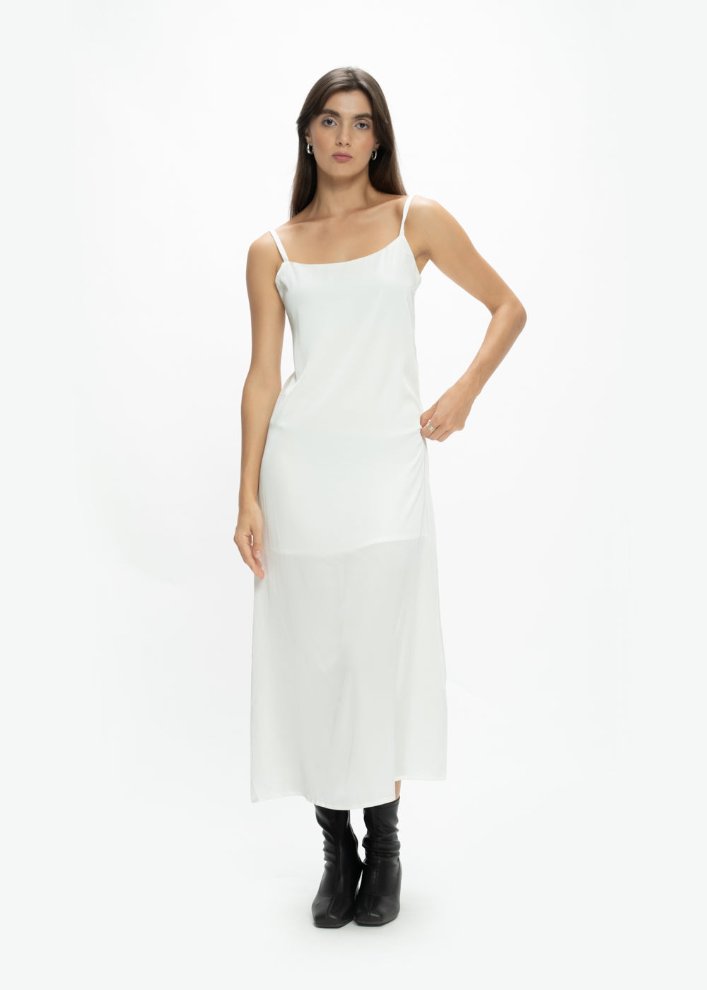 Spaghetti Strap Satin Long Dress