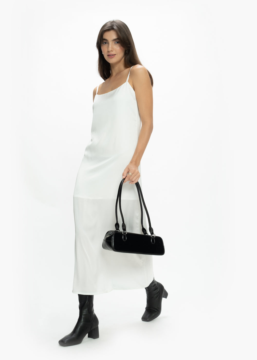 Spaghetti Strap Satin Long Dress