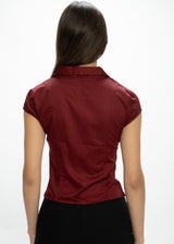 Short-Sleeve Zip Blouse