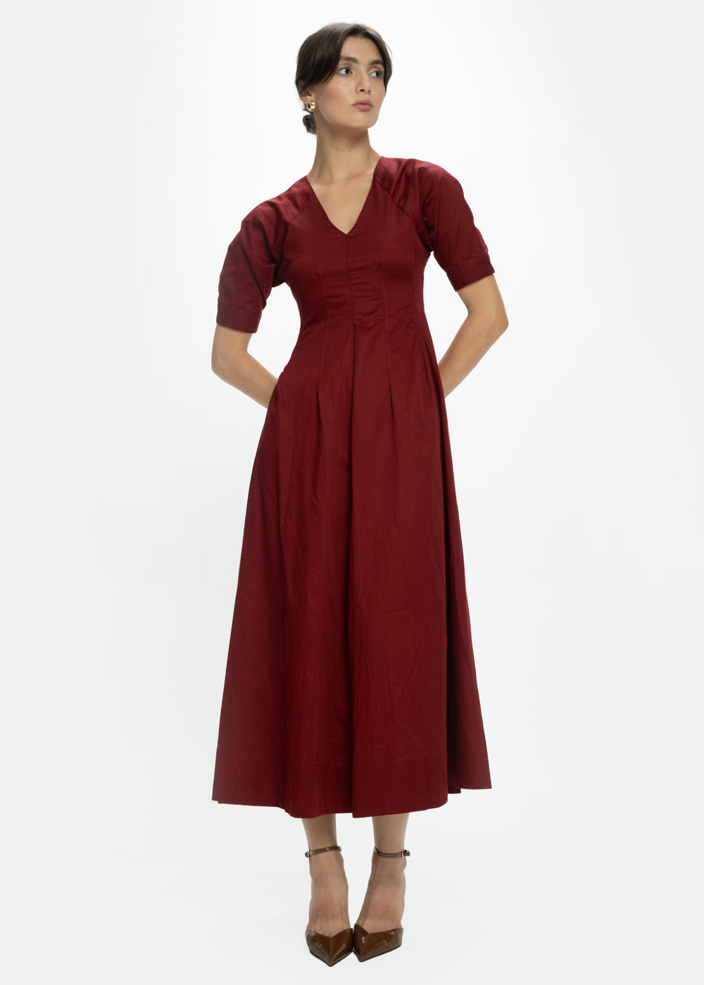 Raglan-Sleeve Maxi Dress
