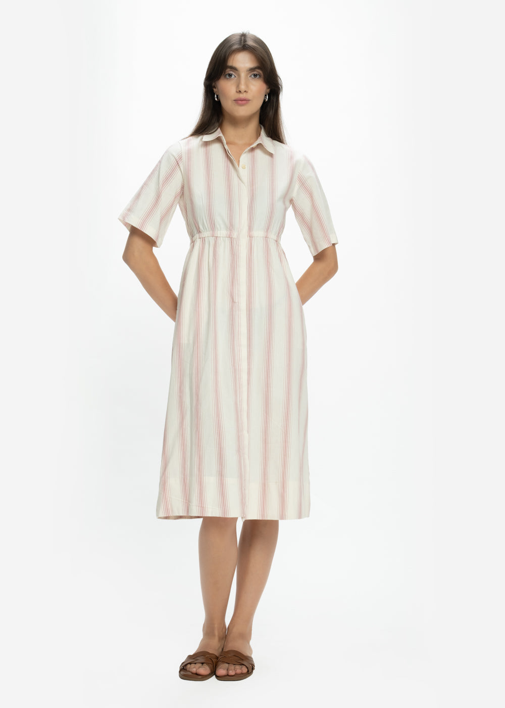 Open-Back Shirt Dress