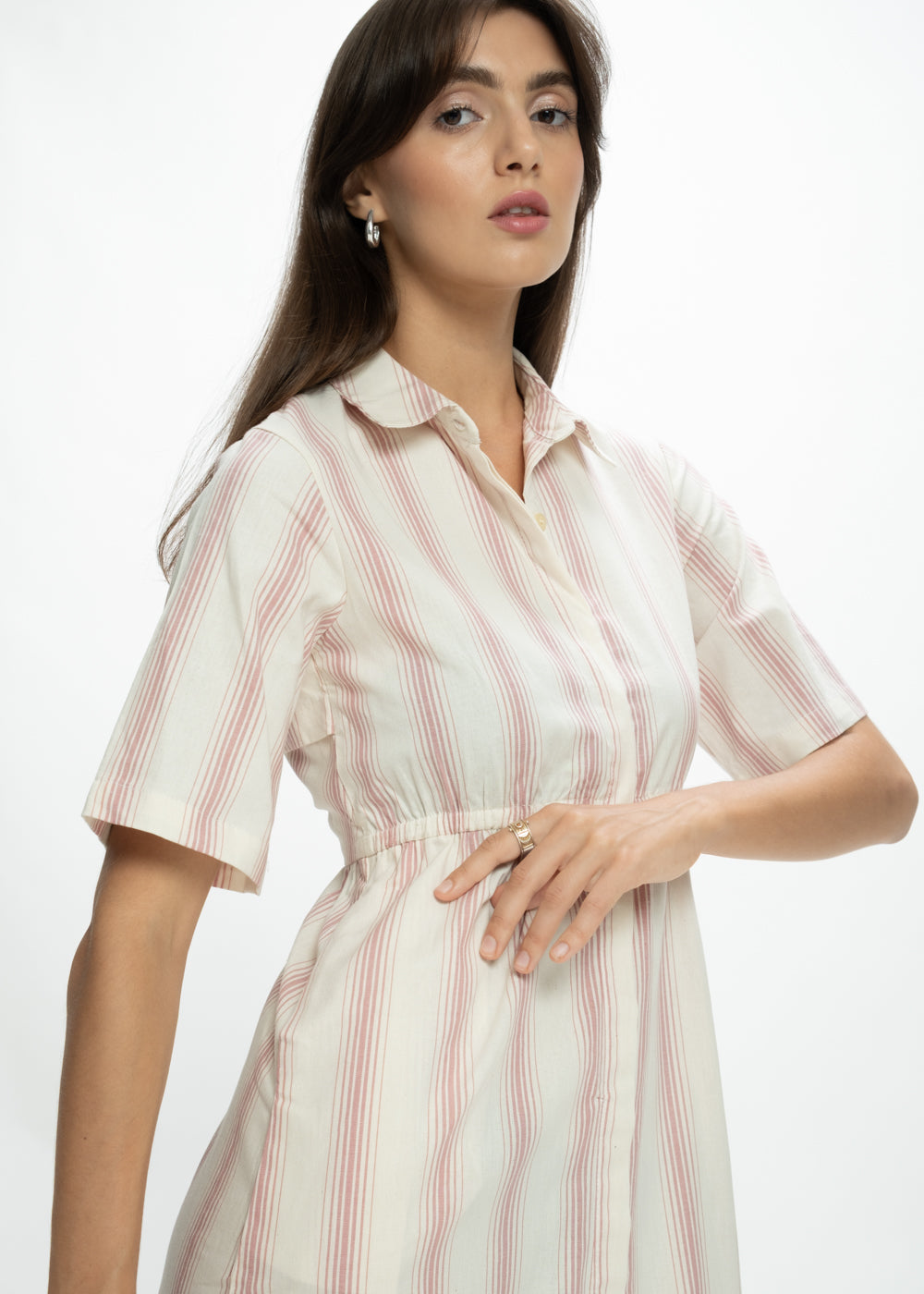 Open-Back Shirt Dress
