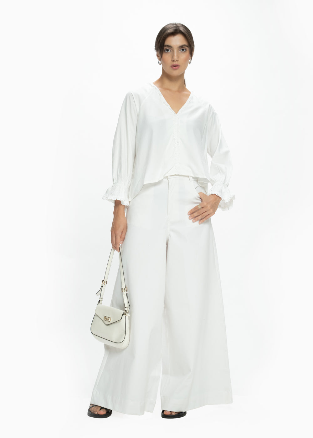 Ruffled V-Neck Top